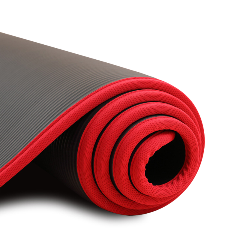 Extra Thick Non-Slip Yoga Mat for Exercise, Pilates, and Fitness Workouts with Bandage