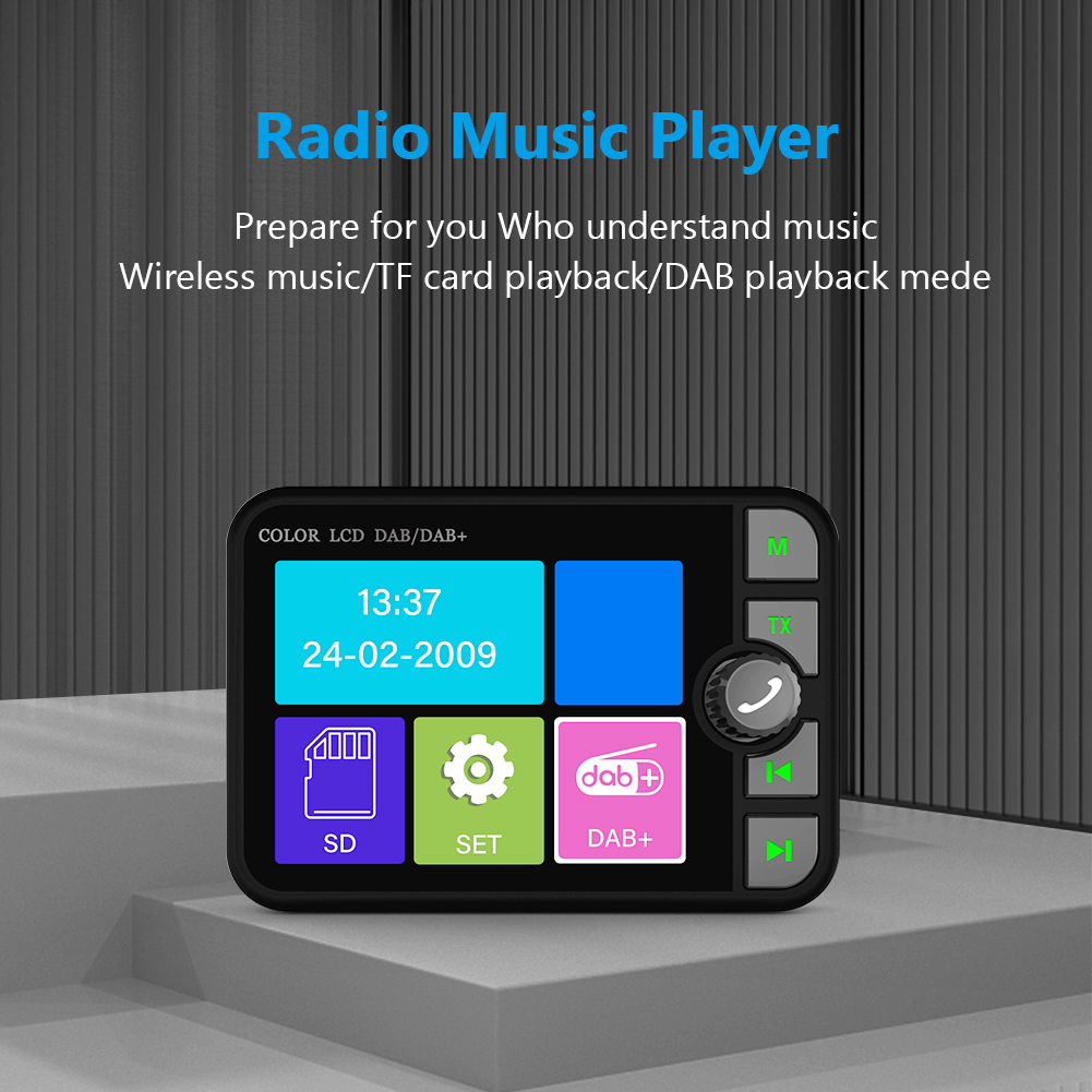 Stereo Digital Broadcast Radio Receiver, LCD Screen, Bluetooth MP3 FM Transmitter for Car, Wireless Car Radio