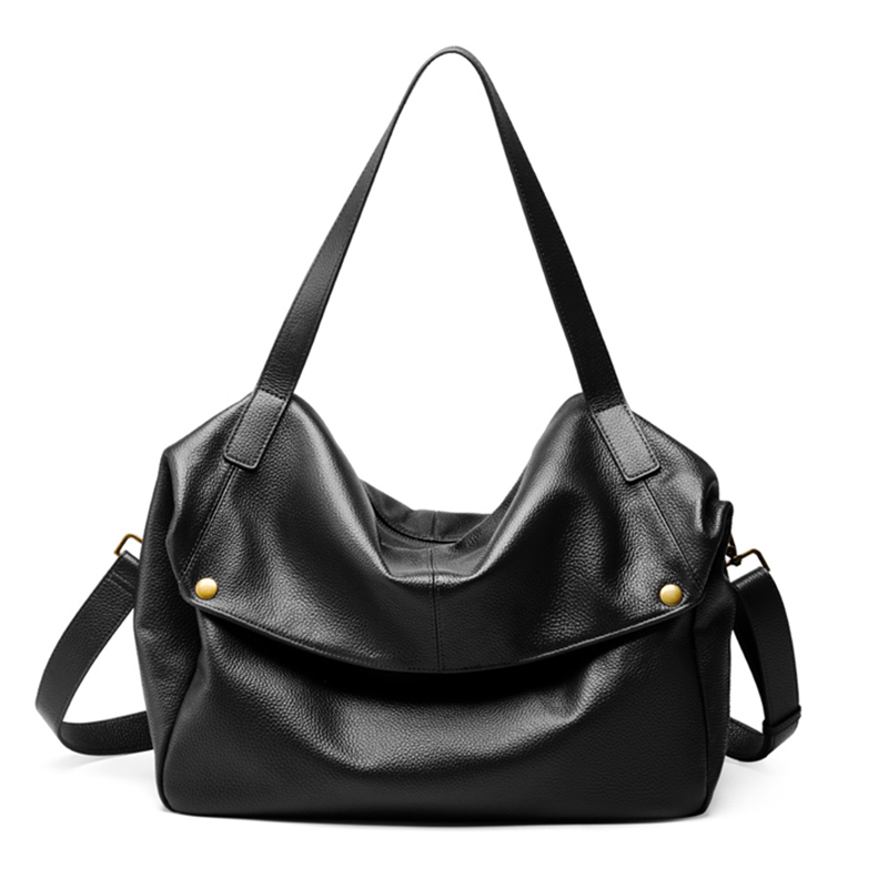 Burminsa Cowhide Genuine Leather Hobo Bag for Women, Luxury Designer Messenger Tote
