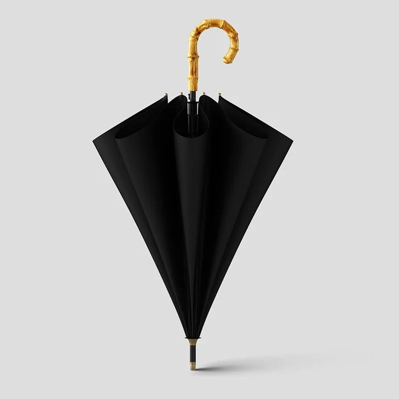 Luxury Bamboo Golf Umbrella, Windproof, Large, Outdoor, Designer Rain Umbrella for Men
