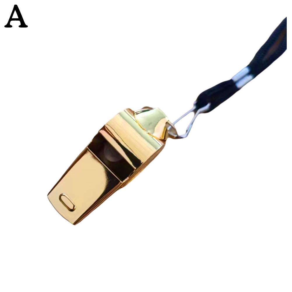Professional Stainless Steel Referee Sport Whistle Loud Metal Whistle with Rope