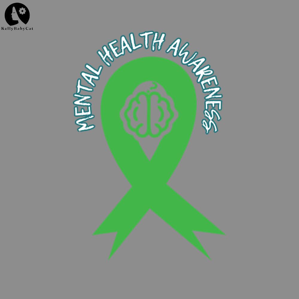 Mental Health Awareness Green Ribbon Brain Question Mark Men - Inspire ...