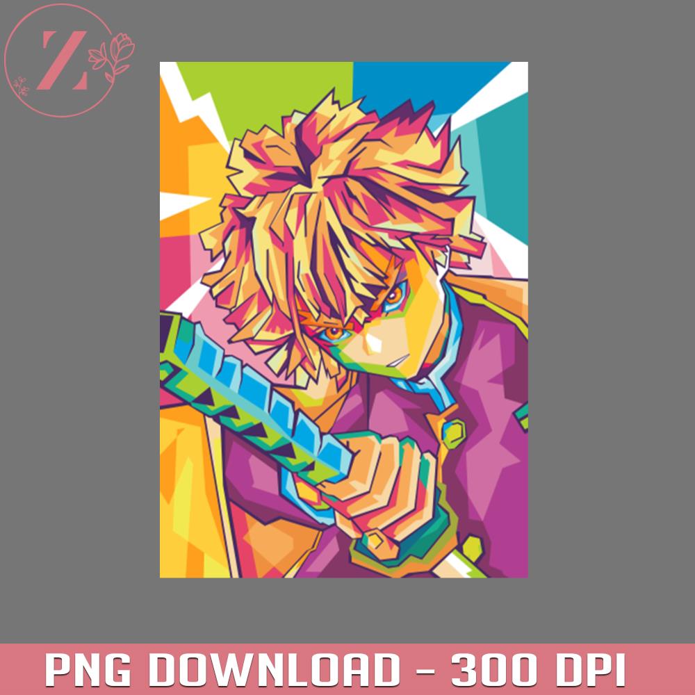 Zenitsu Demon Slayer WPAP 9660PNG Manga PNG download | Inspire Uplift