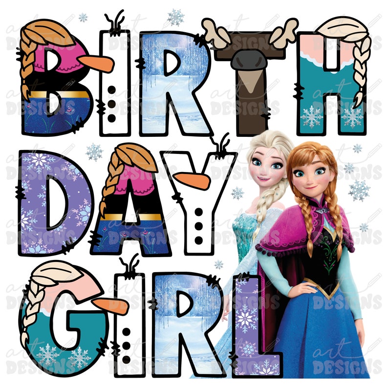 Frozen Birthday Girl Clipart Elements, Letters Set, Elsa Ann | Inspire ...