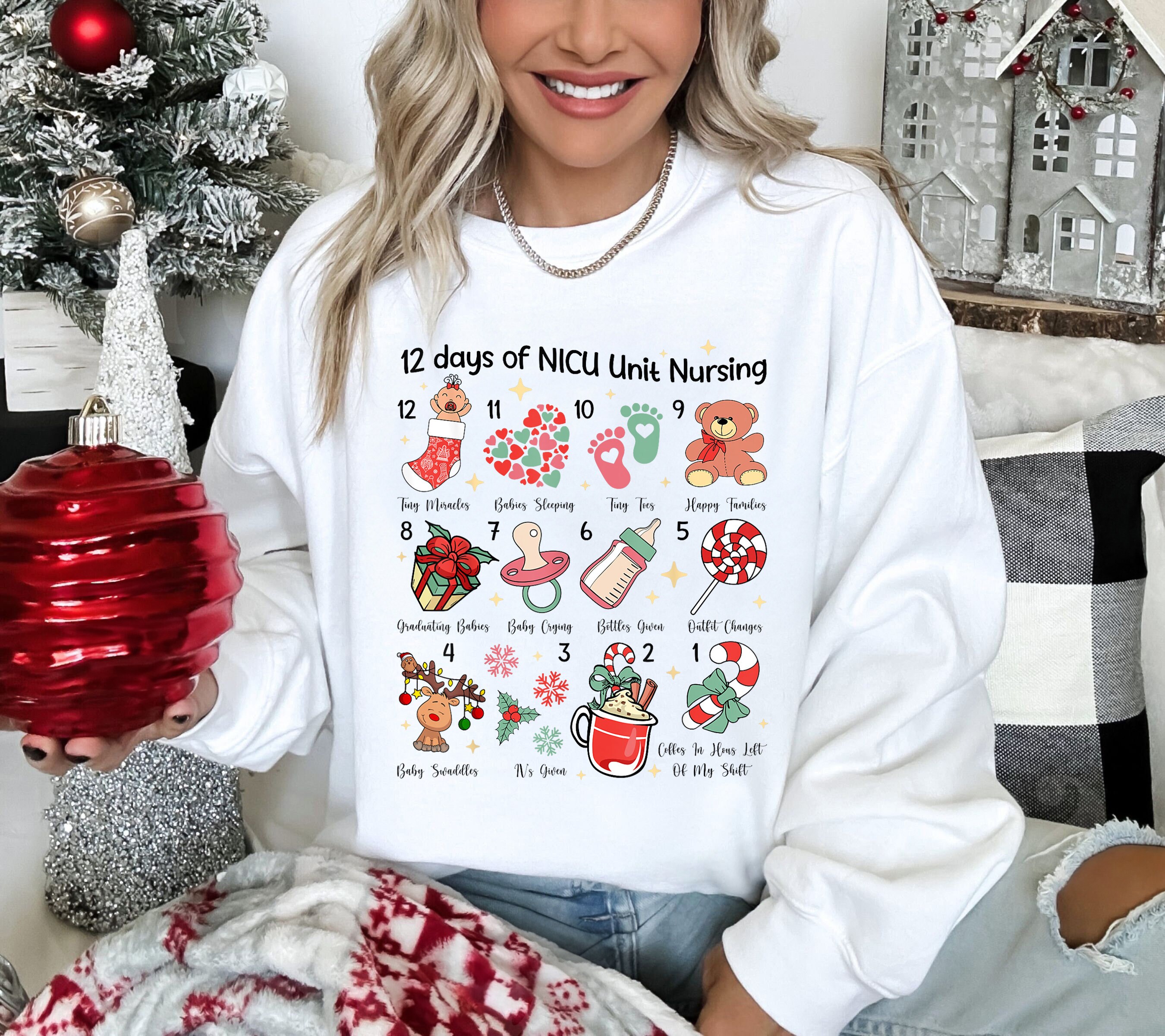 12 Days Of Christmas Nursing Tops 12 Days Of NICU Christmas