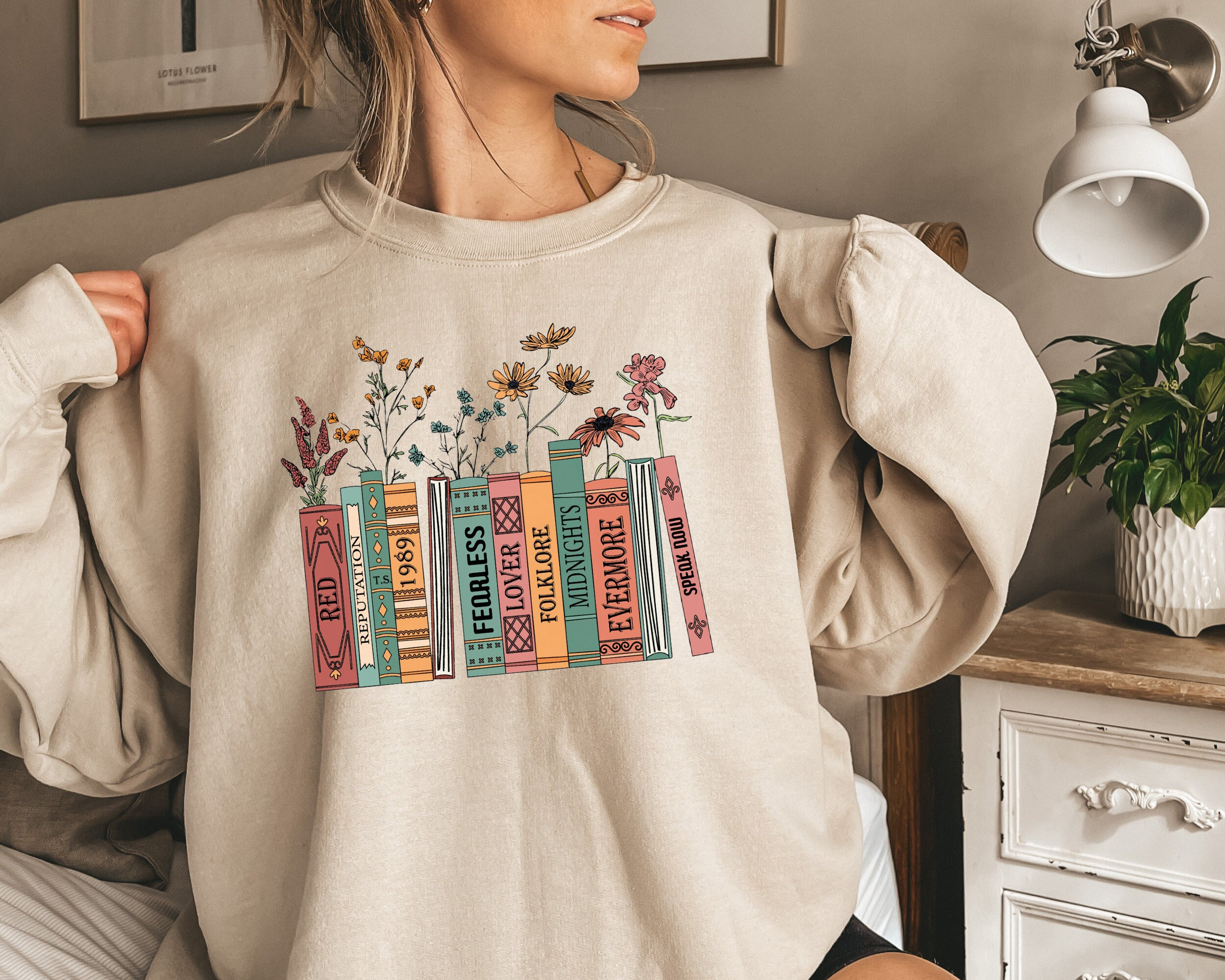 Albums As Books Sweatshirt, Trendy Aesthetic For Book Lovers, Crewneck Sweater, Folk Music Hoodie, Country Music Hoodie, Rock Music Sweater - 1.jpg