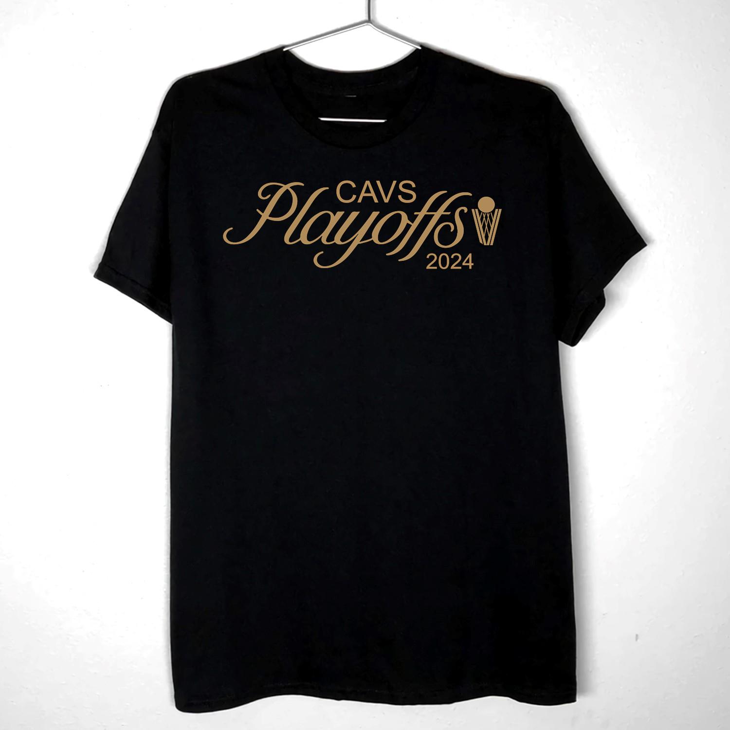 Cavs Women's Playoffs Black Script Tee Shirt.jpg