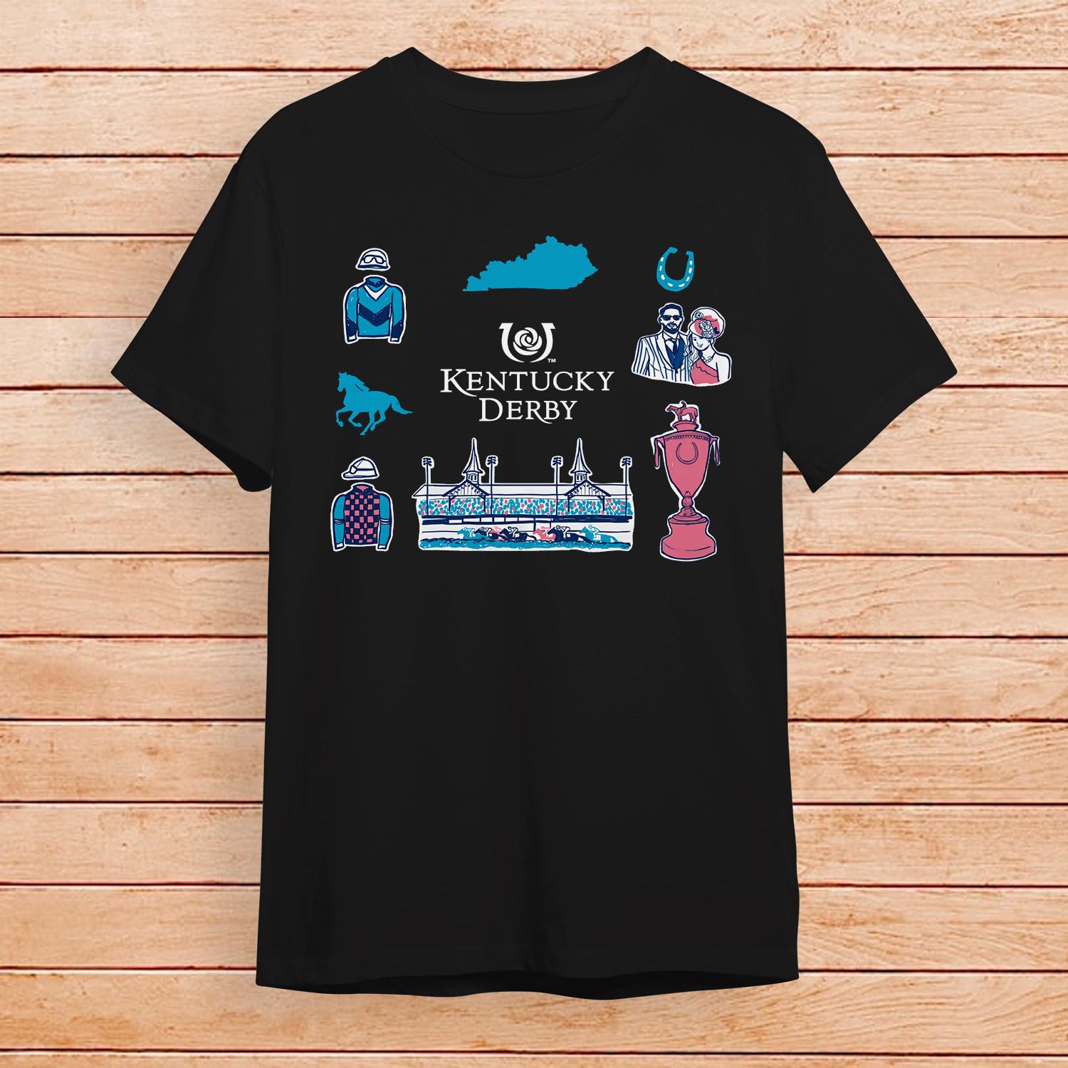 Kentucky Derby 2024 Blue Kentucky Derby Icons T-Shirt Shirt.jpg