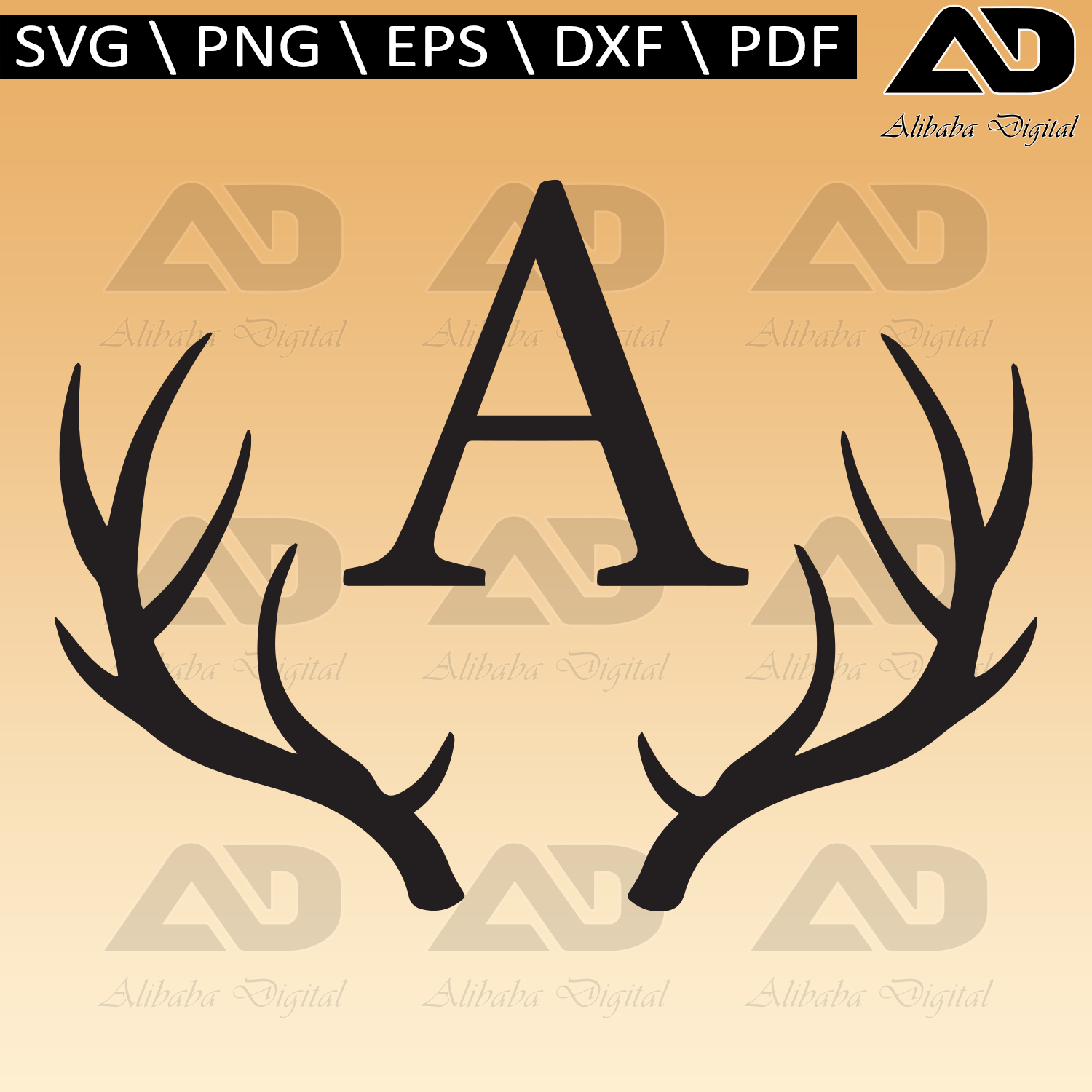 A Letter Deer Antler Monogram Svg, Reindeer Antler Alphabet, - Inspire Uplift