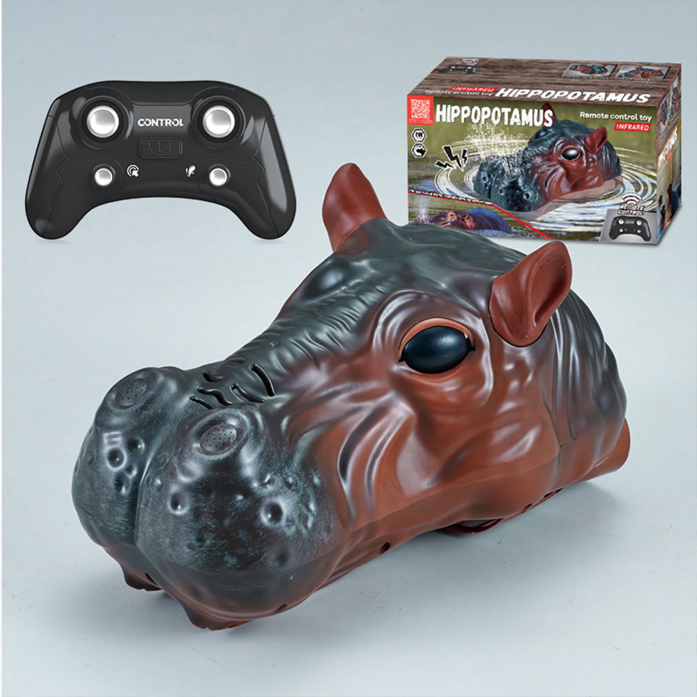 2.4GHz RC Hippo Boat with Water Spray Double Propeller Electric Toy Gift VG206