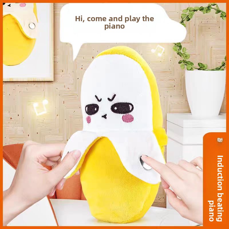 Interactive Banana Plush Toy Musical Rhythm Sensor Toy for Kids and Family Fun