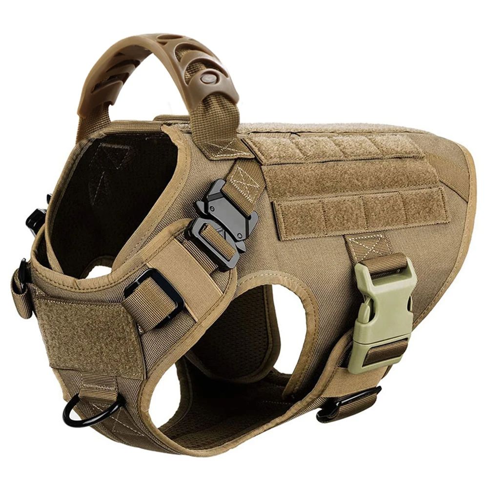 Pet German Shepherd Malinois Training Vest, Adjustable Dog Harness and Leash Set with Collar for Medium & Large Breed