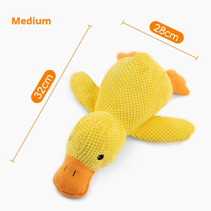 Adorable Dog Toy Plush Toy Sleeping Duck Bite Resistant Chew Companion with Sound Relief for Teeth Grinding & Anxiety