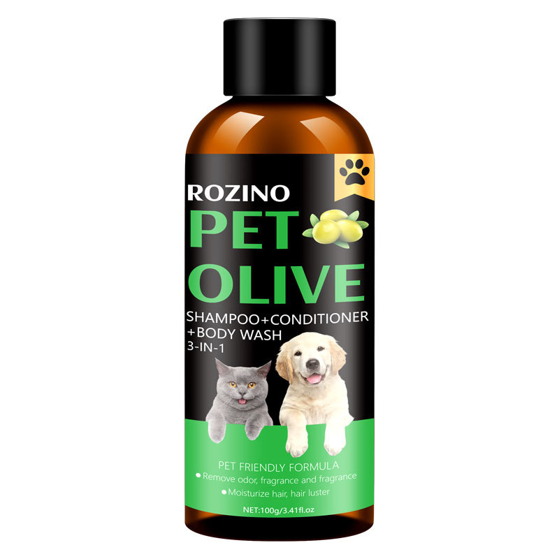 Pet Shampoo and Conditioner Olive Shower Gel for Dogs Cats, Mild Pet Care, Non Toxic Pet Grooming Bath Supplies