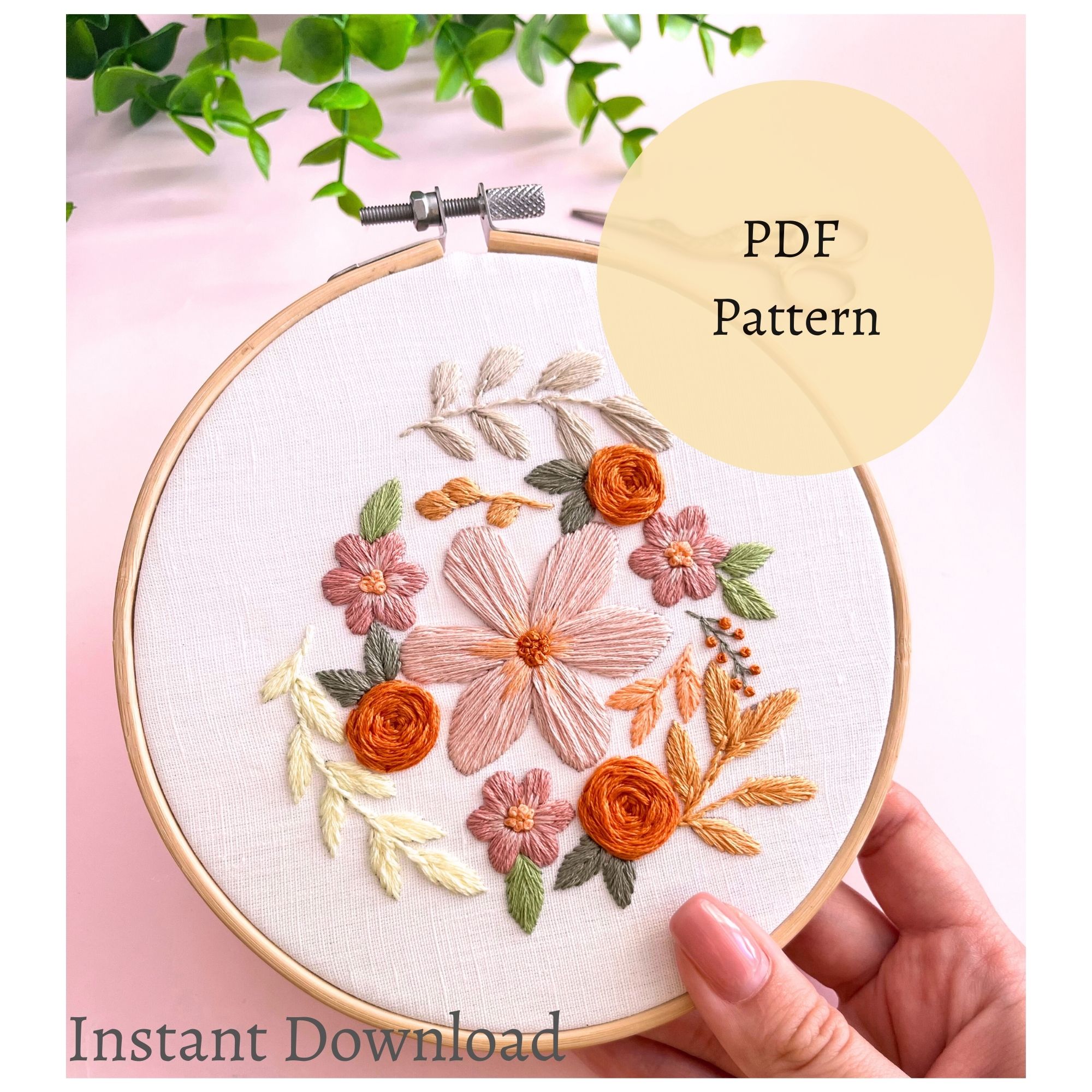 Hand Embroidery Botanical Pattern , Floral Embroidery PDF | Inspire Uplift
