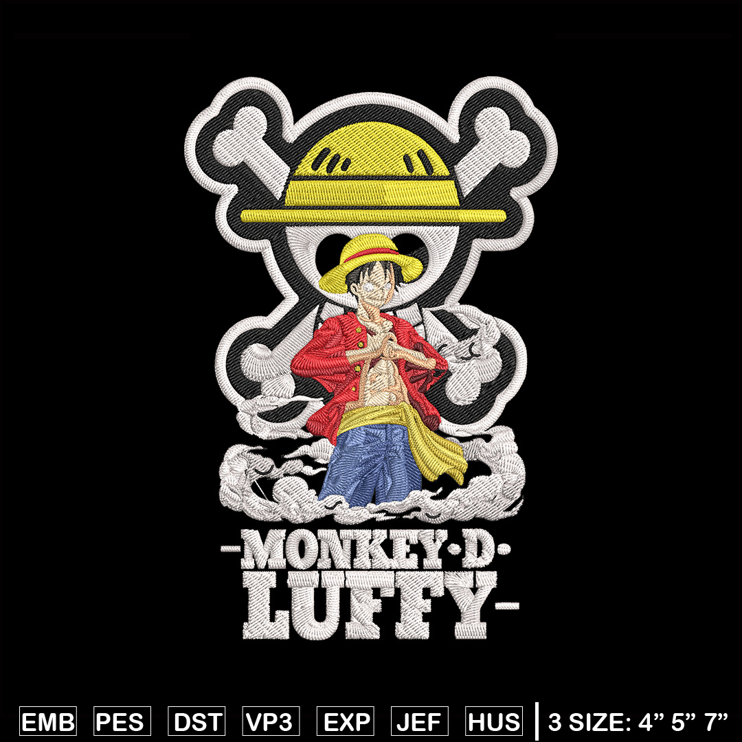 Monkey D Luffy Embroidery Design,One piece Embroidery, Embro Inspire