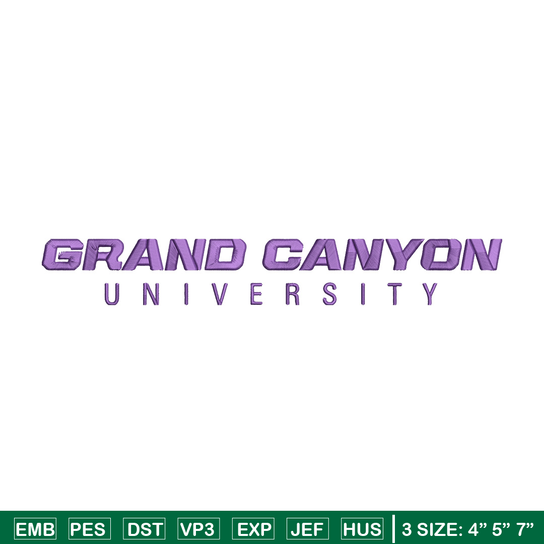 Grand Canyon University logo embroidery design, NCAA embroid Inspire