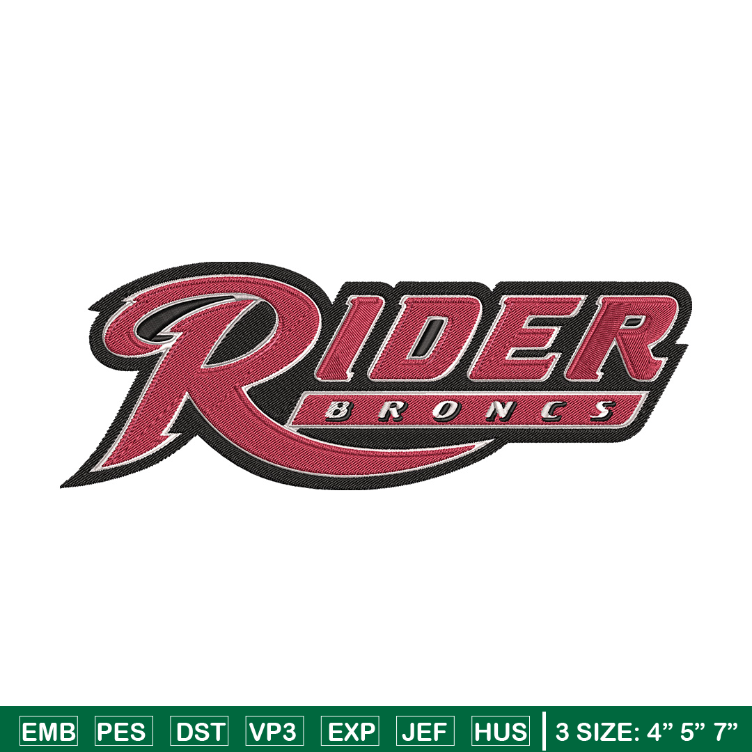 Rider University logo embroidery design, NCAA embroidery, Em | Inspire ...