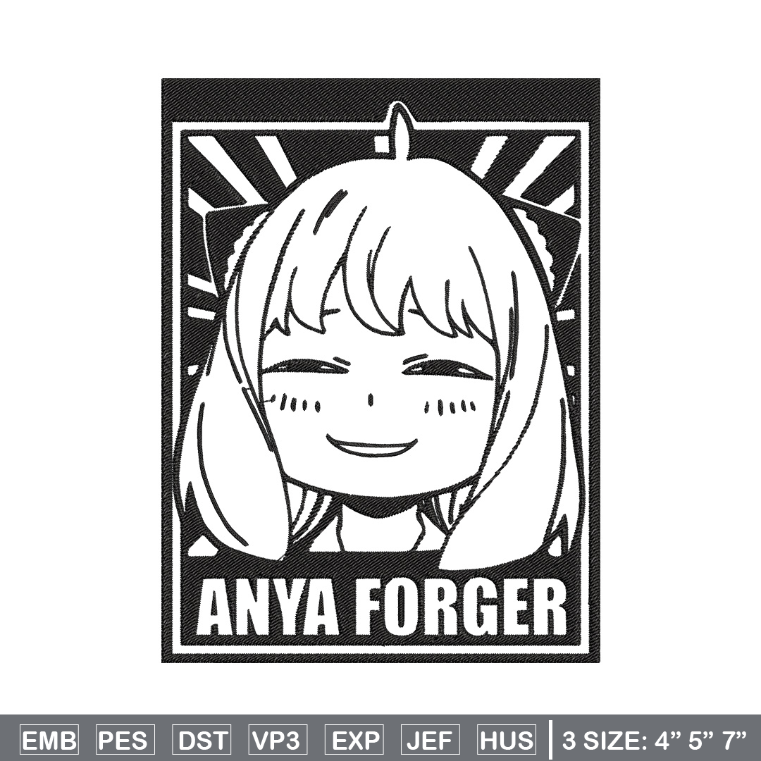 Anya poster Embroidery Design, Spy x family Embroidery, Embr | Inspire ...