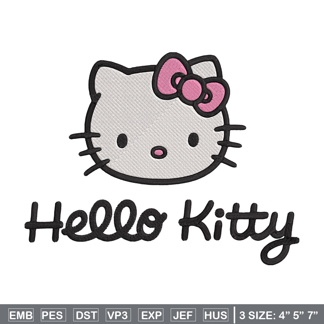 Hello Kitty logo Embroidery Design, Hello kitty Embroidery, | Inspire ...