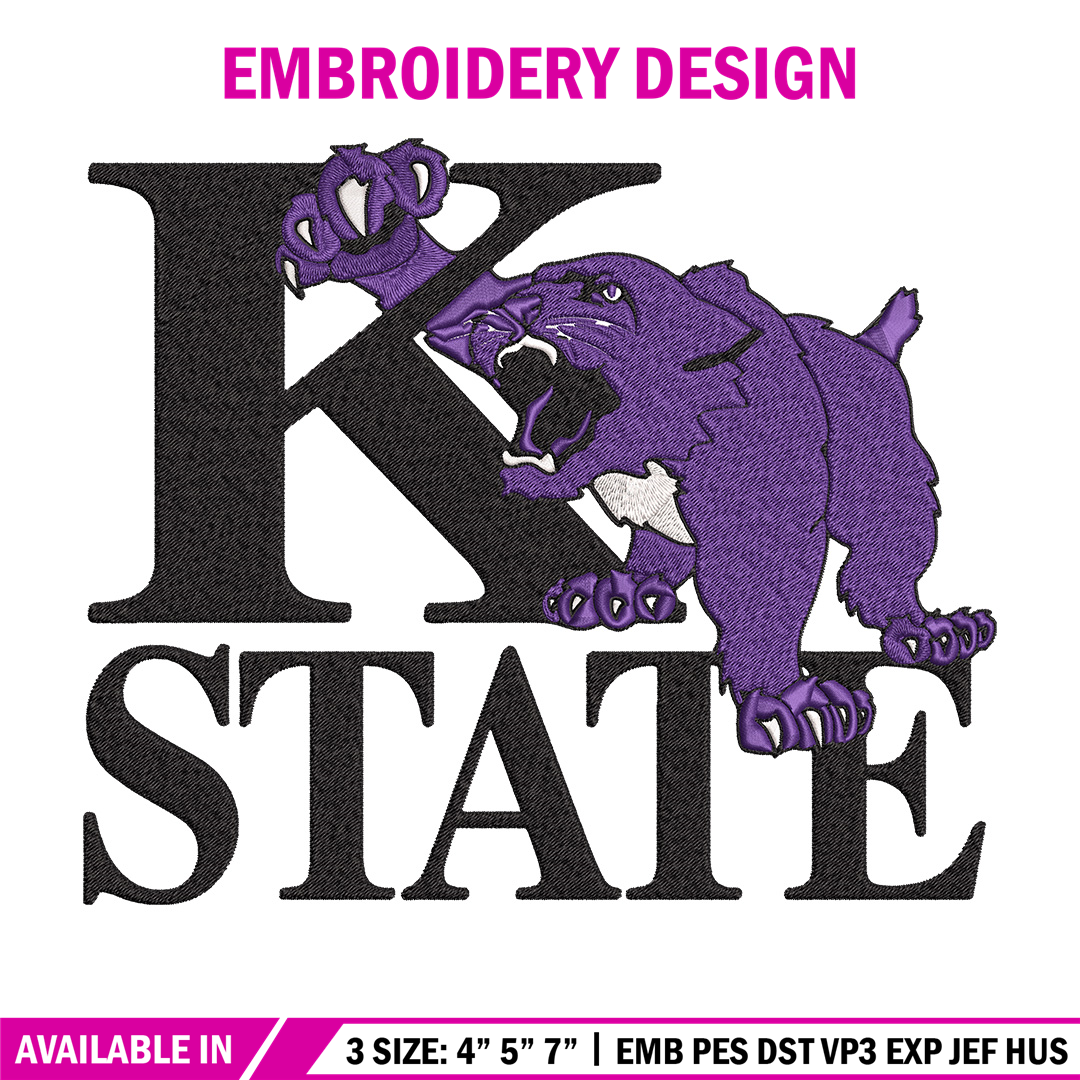 Kansas State Wildcats logo embroidery design, Sport embroide | Inspire ...