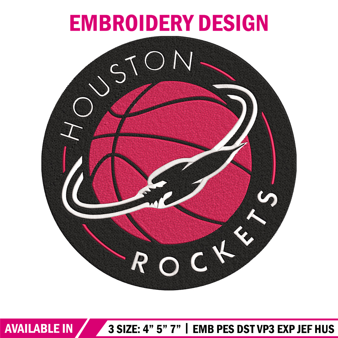 Houston Rockets logo embroidery design, NBA embroidery,Sport | Inspire ...