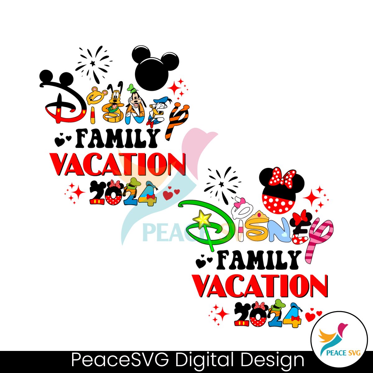 Bundle Disney Family Vacation 2024 Mickey Minnie Head SVG | Inspire Uplift