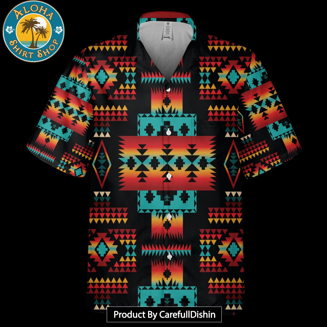 Black Native Tribes Pattern Native American Hawaiian Shirt 3 - Inspire ...