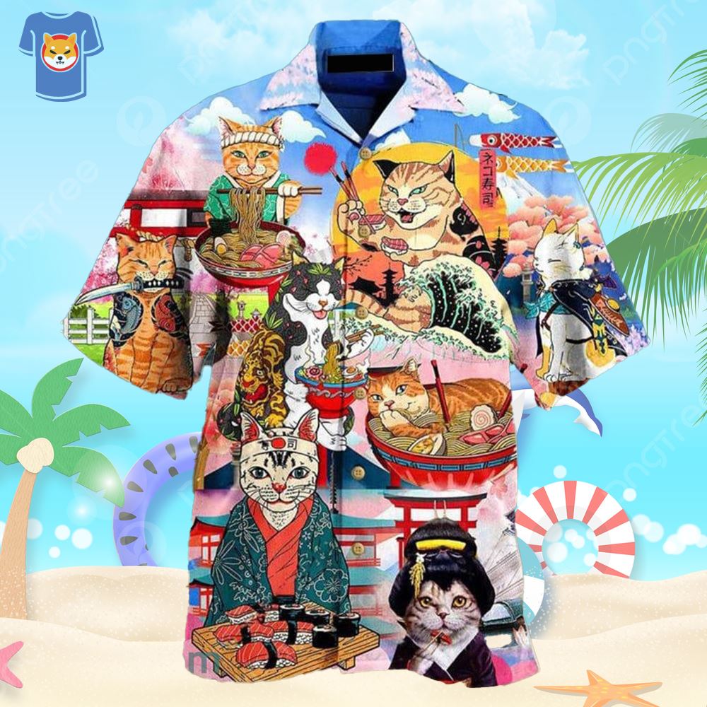 Hawaiian Shirt Japanese Cat Shirt Shirts To Go With Starfish 13s