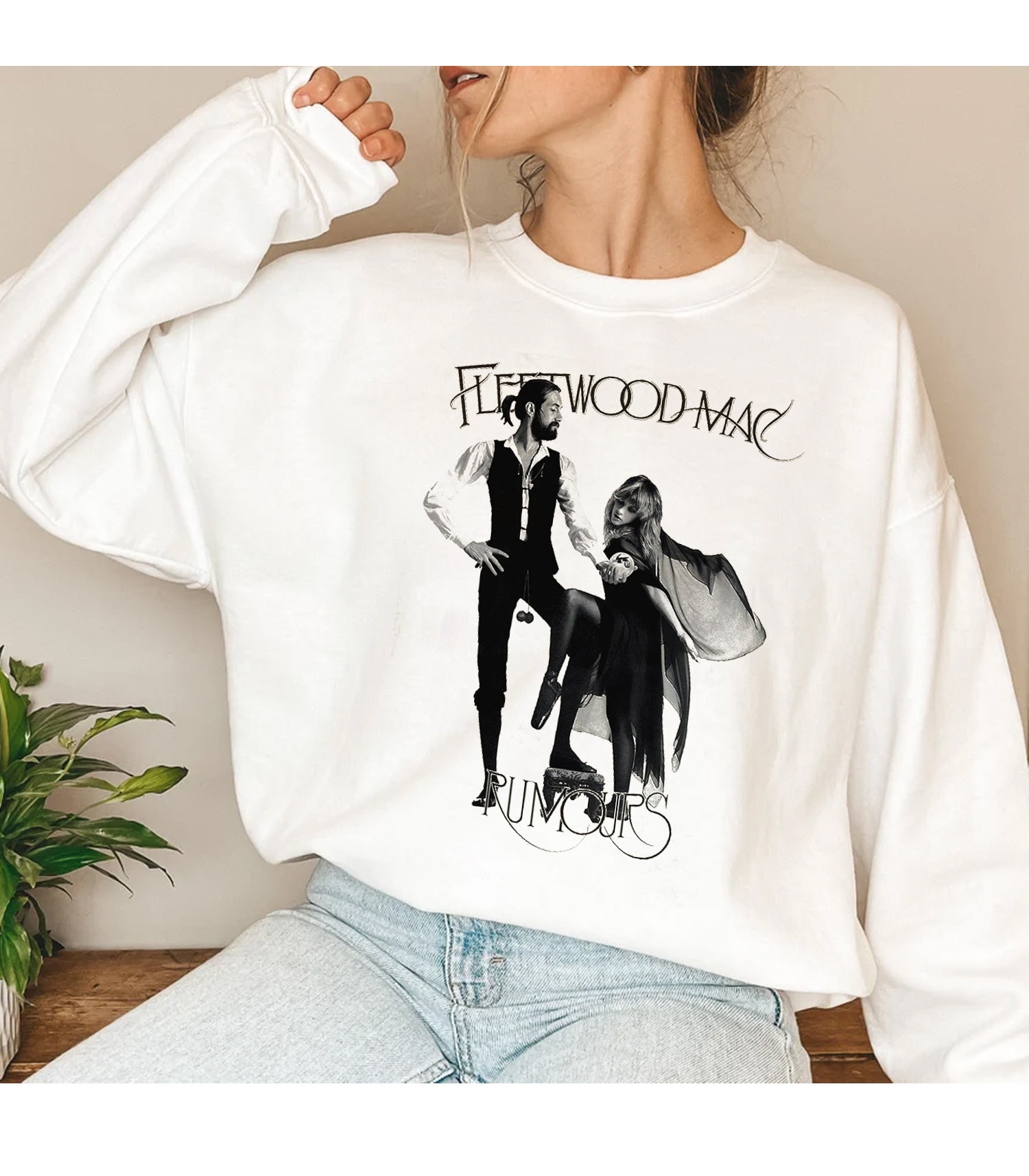Fleetwood Mac Rumours Logo Hoodie - Official Men's Pullover, White, Size Large - View #7