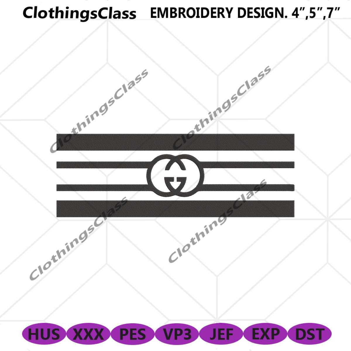 Gucci Brand Symbol Logo Bold Line Embroidery Design Download - Inspire