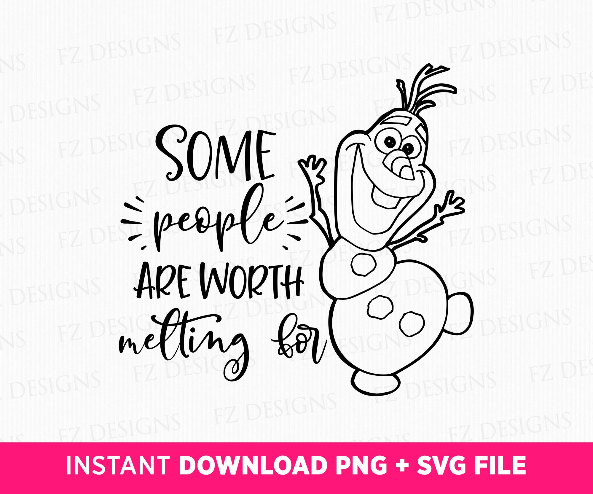 Some People Are Worth Melting For Svg, Cute Character Quote | Inspire