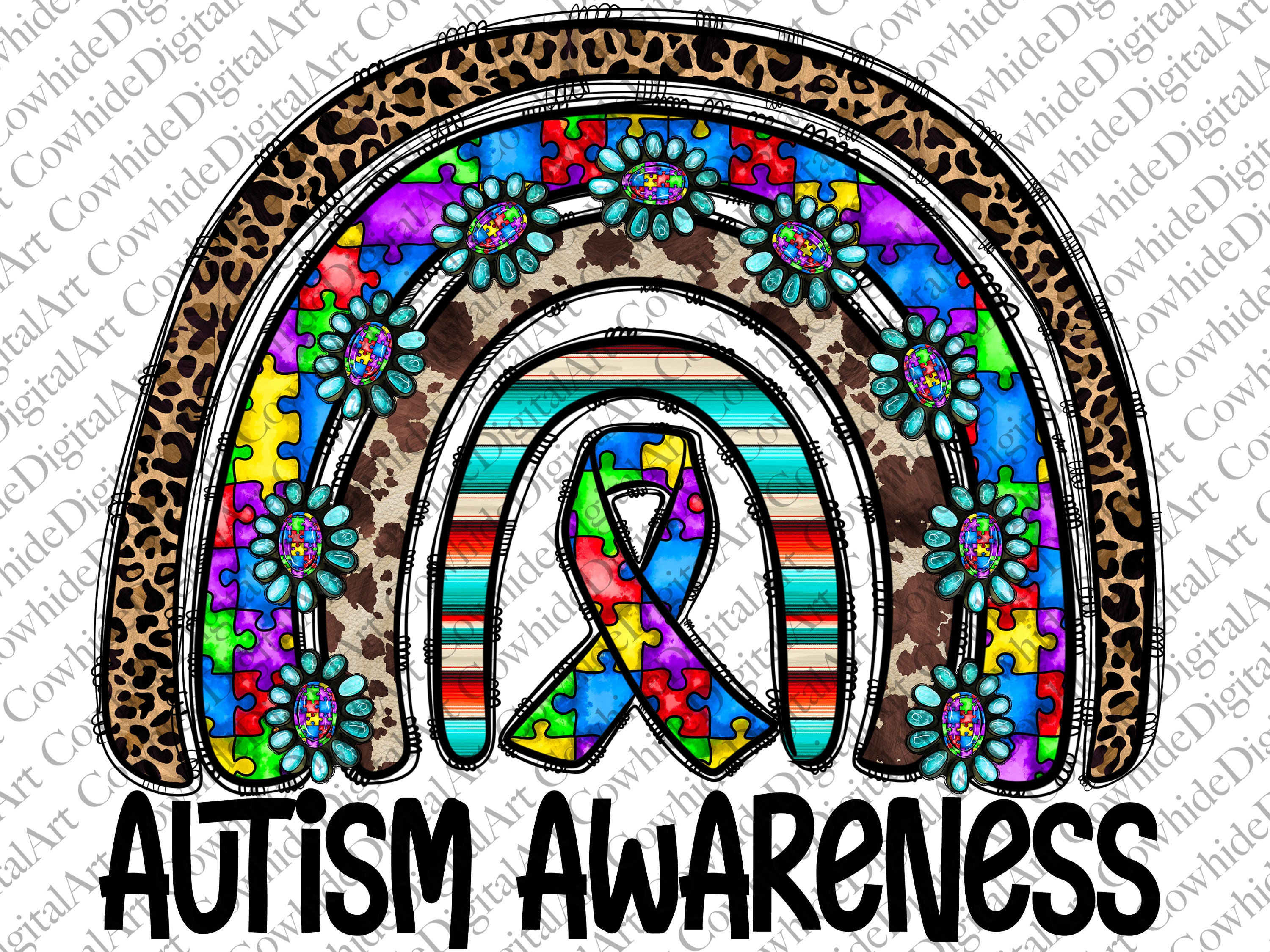 Autism Awareness Rainbow Png, Autism Awareness PNG, Autism H | Inspire ...