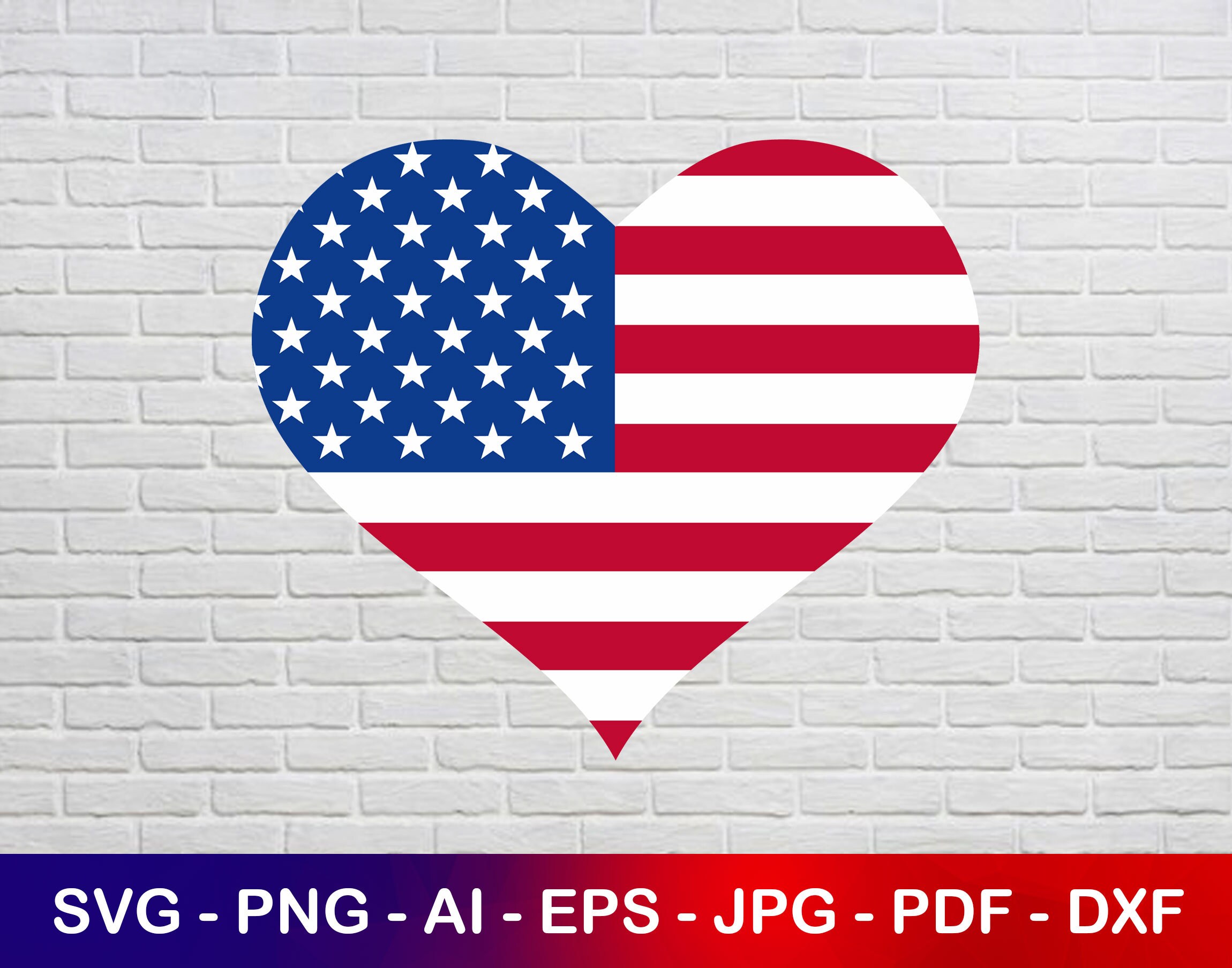America Heart Svg, American Flag Heart Svg, Independence Day - Inspire