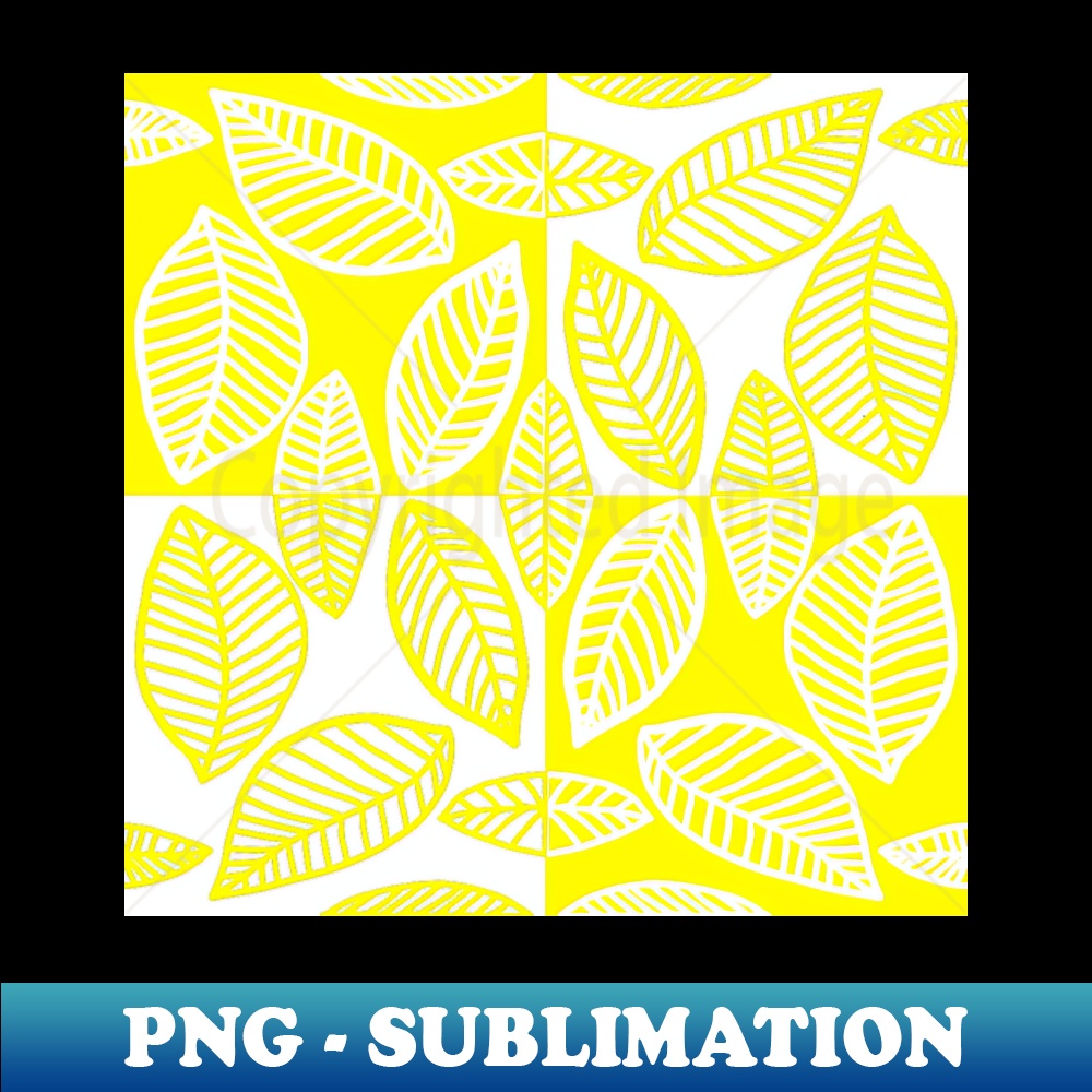 Yellow and White Leaves Counterchange Pattern - Sublimation- | Inspire ...