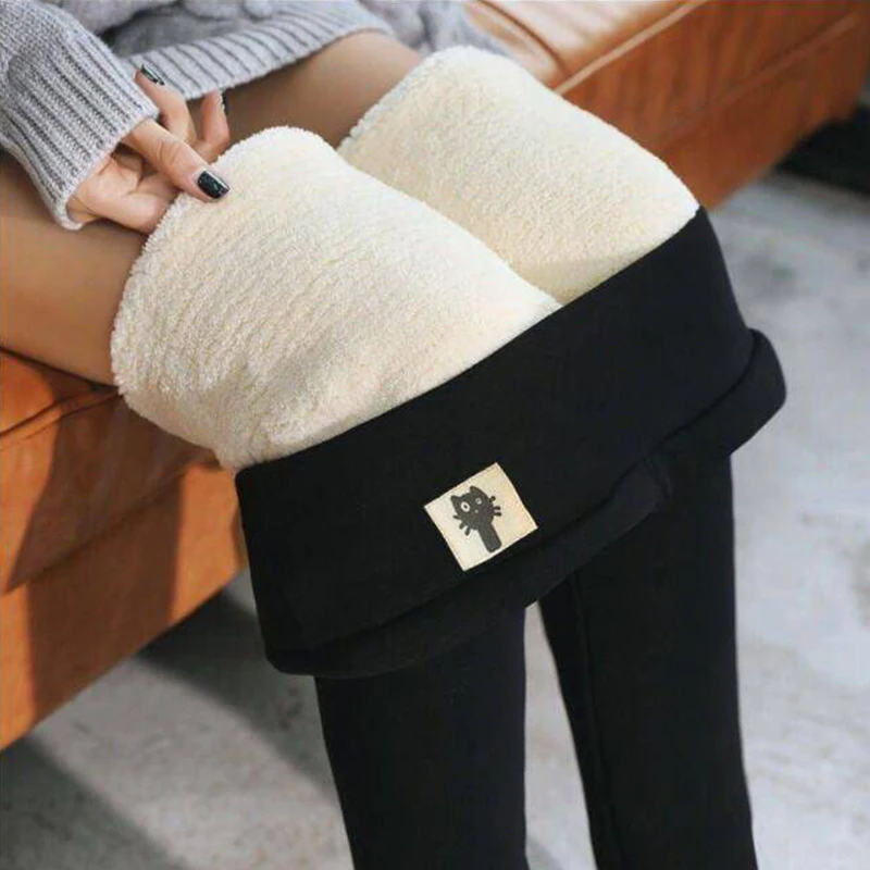 Women's Thermal Fleece-Lined Leggings, Lamb Fleece Thermal Legging, Warm, Stretchy Winter Workout Pants