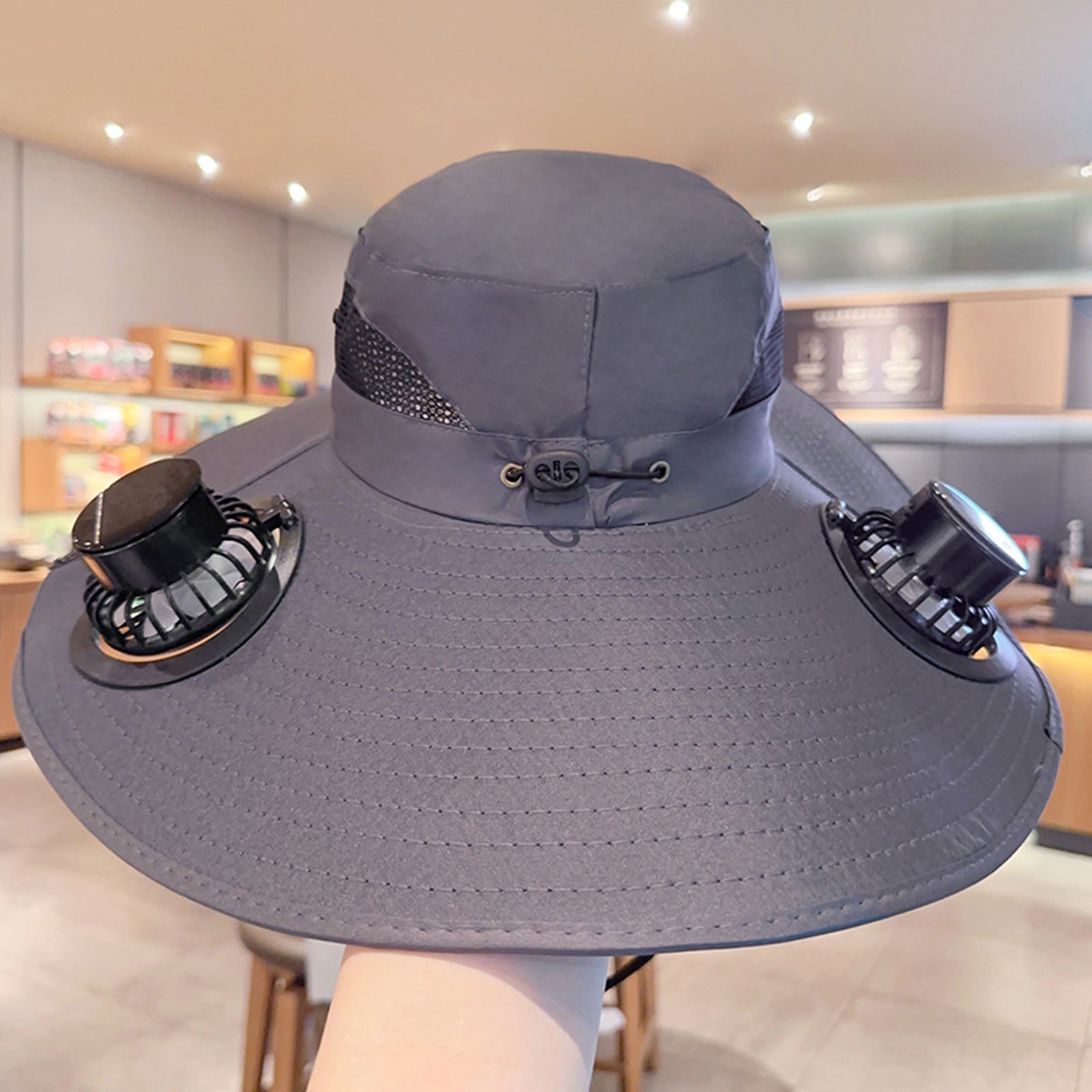 Multi Function Solar Fan Sun Hat, Waterproof Fishing Hat with USB Charging, Wide Brim UV Heat Protection, Cooling Gear