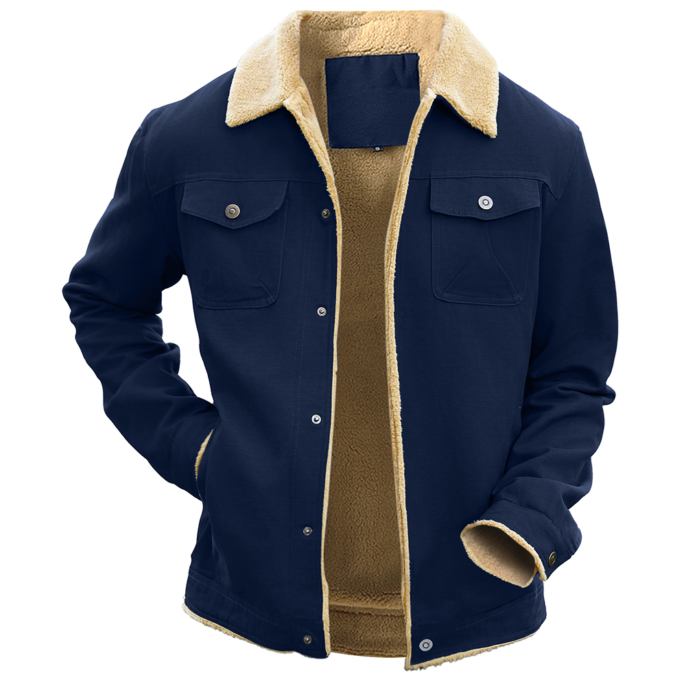 Men's Winter Jacket Warm Waterproof Fleece-Lined Multi-Color Coat Comfortable Casual Outerwear, High Quality