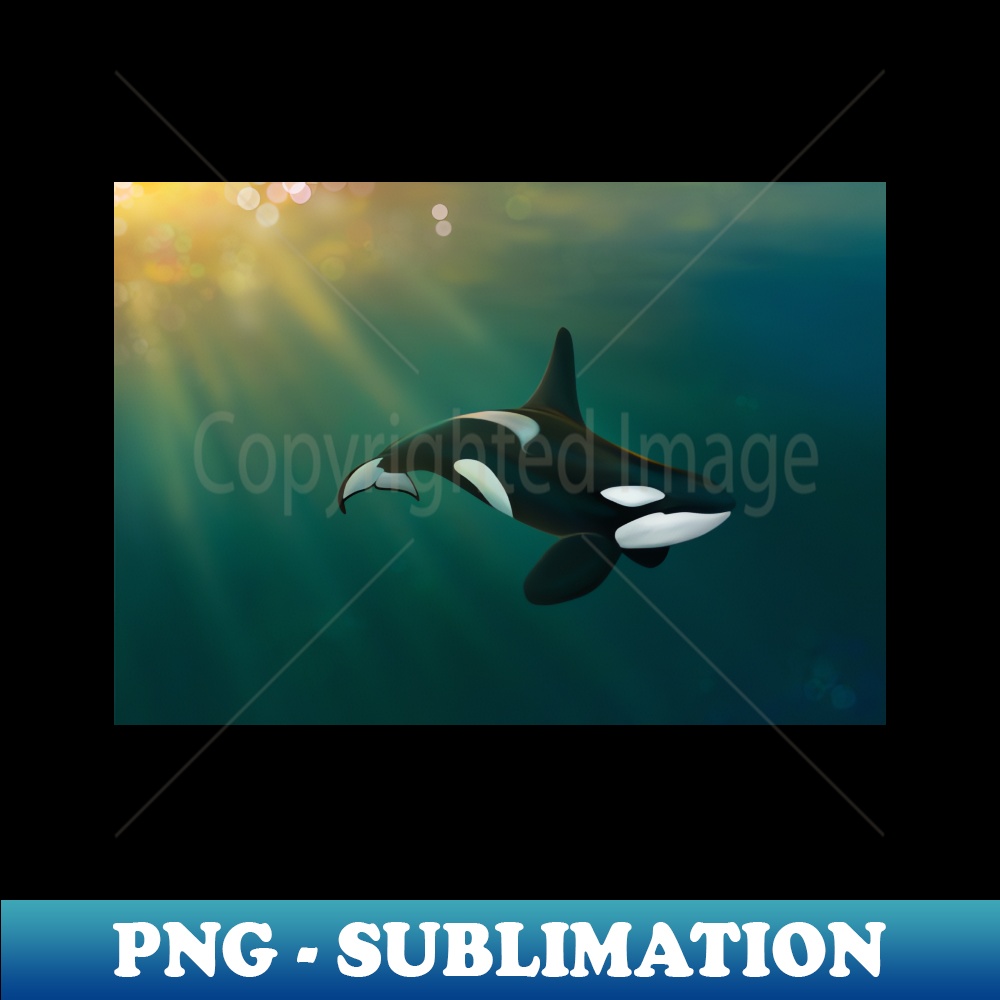 Orca underwater sunset scene - Aesthetic Sublimation Digital | Inspire ...