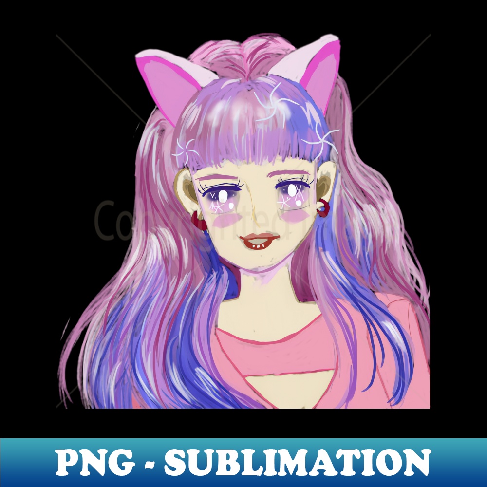 Anime Cat girl - PNG Transparent Sublimation Design - Perfec | Inspire ...