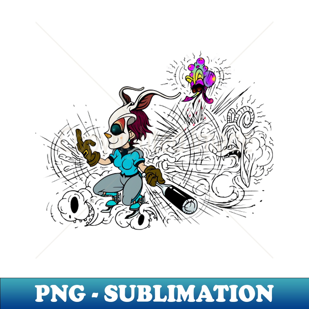 SKATING BLOODY RABBIT 013 - PNG Transparent Sublimation Desi - Inspire ...