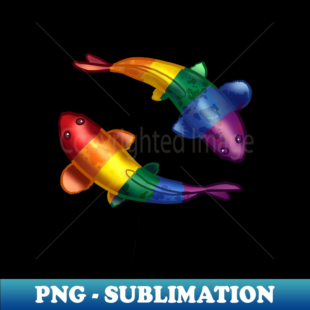 Rainbow LGBTQ Pride Flag Koi Fish - Exclusive PNG Sublimatio | Inspire ...