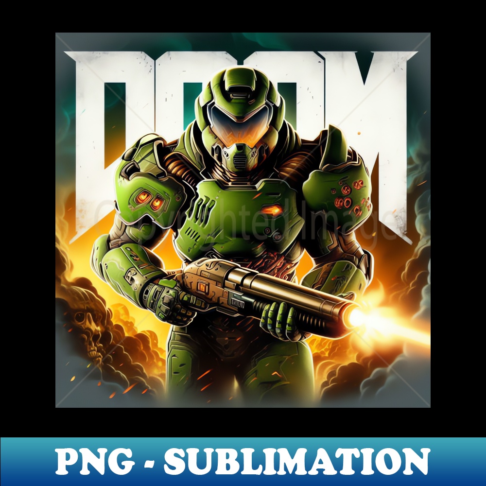 Doom Guy Classic - Retro PNG Sublimation Digital Download | Inspire Uplift