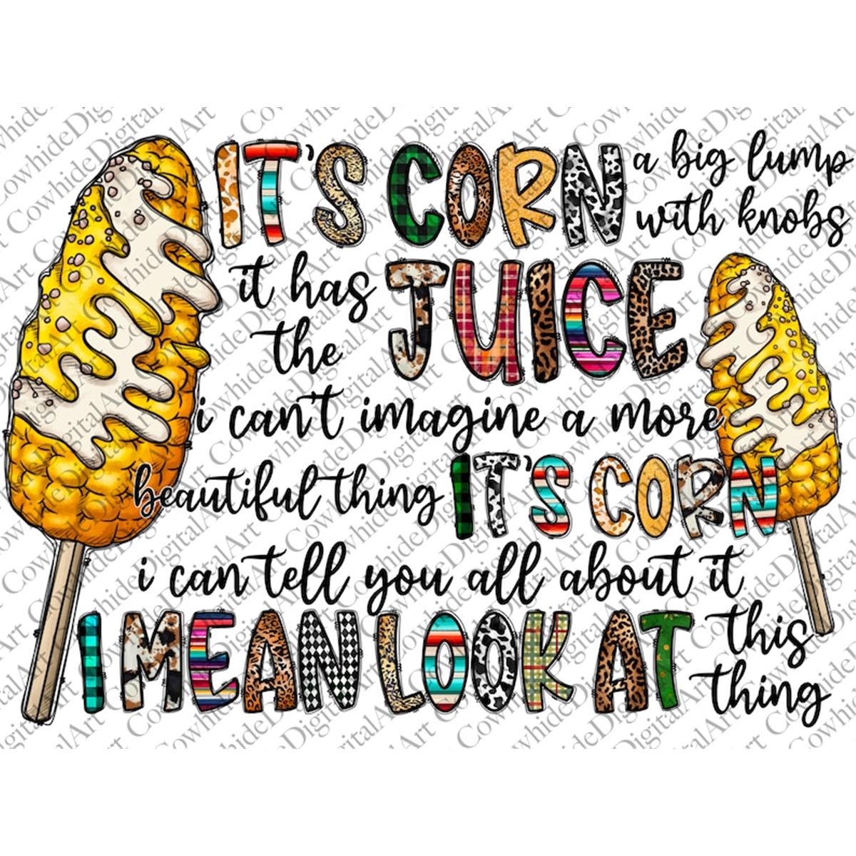 Its Corn Script Western png, Its Corn! PNG file for Sublimation, Corn Clipar - Inspire ...