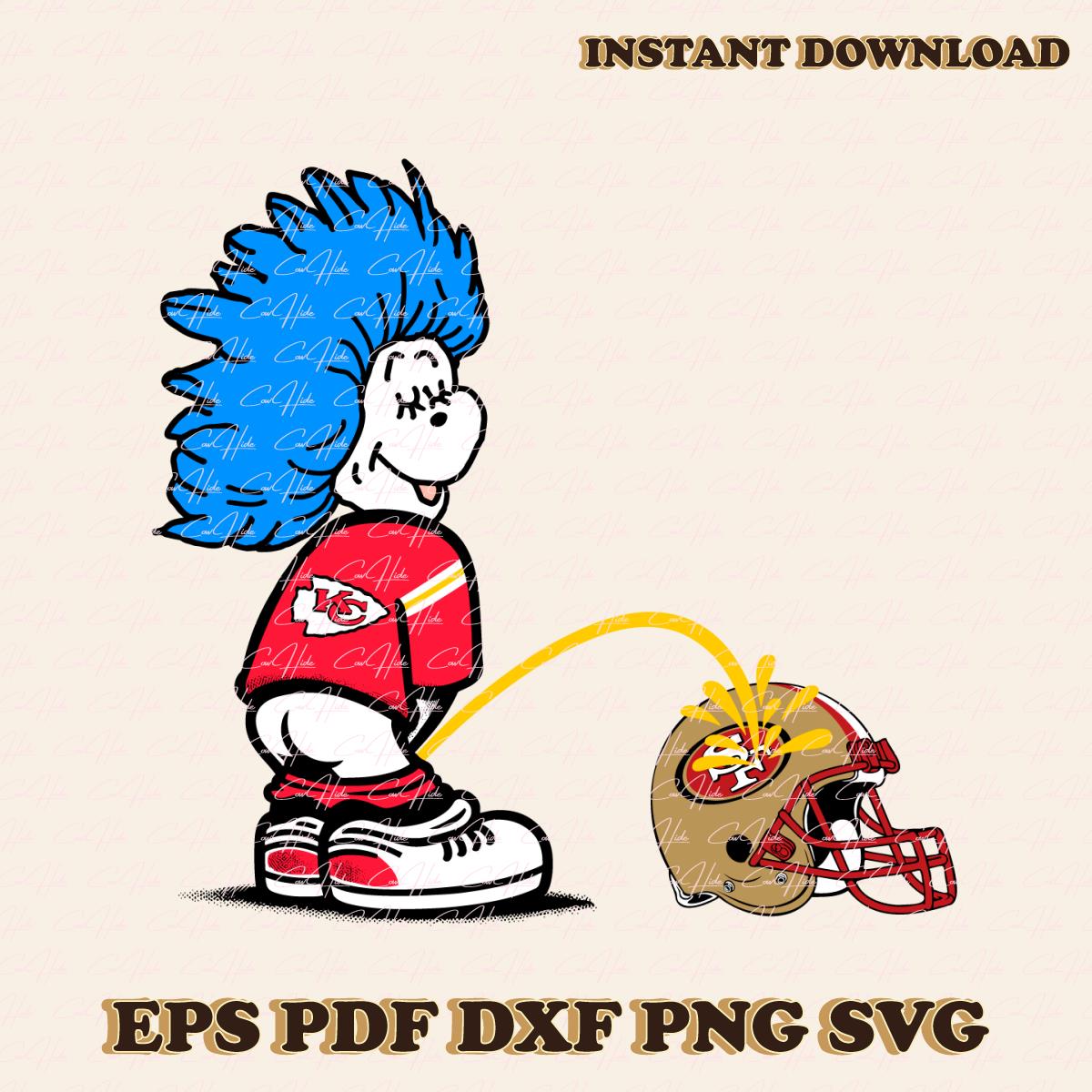 Thing One Chiefs Piss On 49ers Helmet SVG - Inspire Uplift