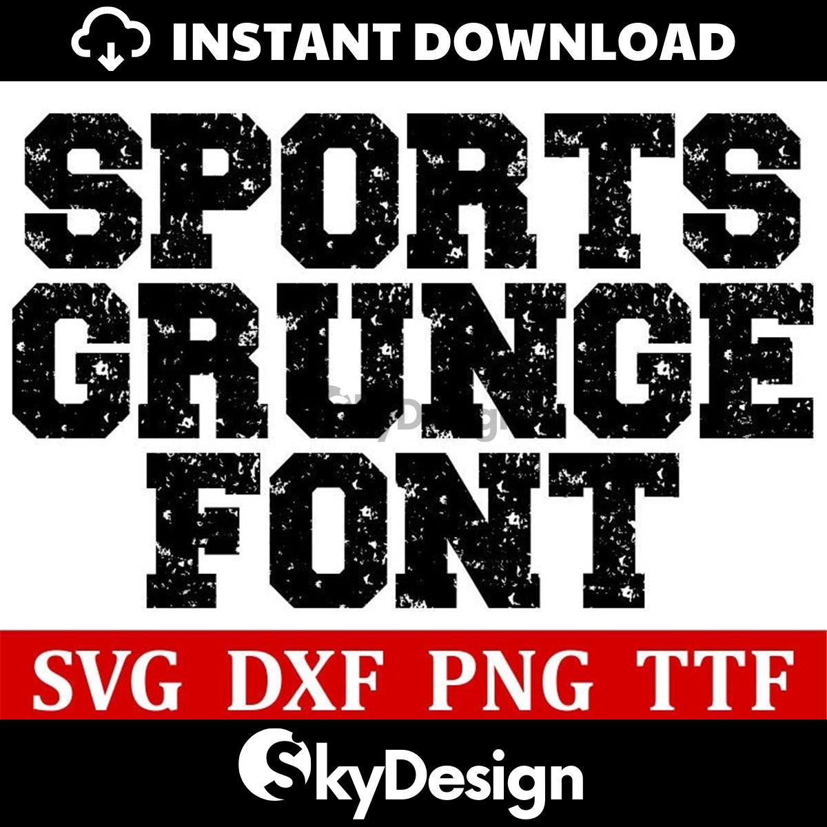 Varsity Block Font Grunge Font SVG, Letters Numbers, School - Inspire