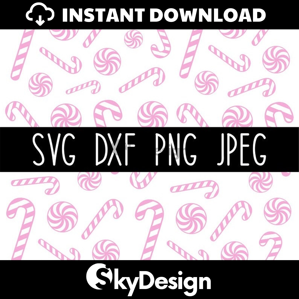 Candy Cane SVG, Candy Cane Pattern SVG, Pink Candy Cane Pape - Inspire