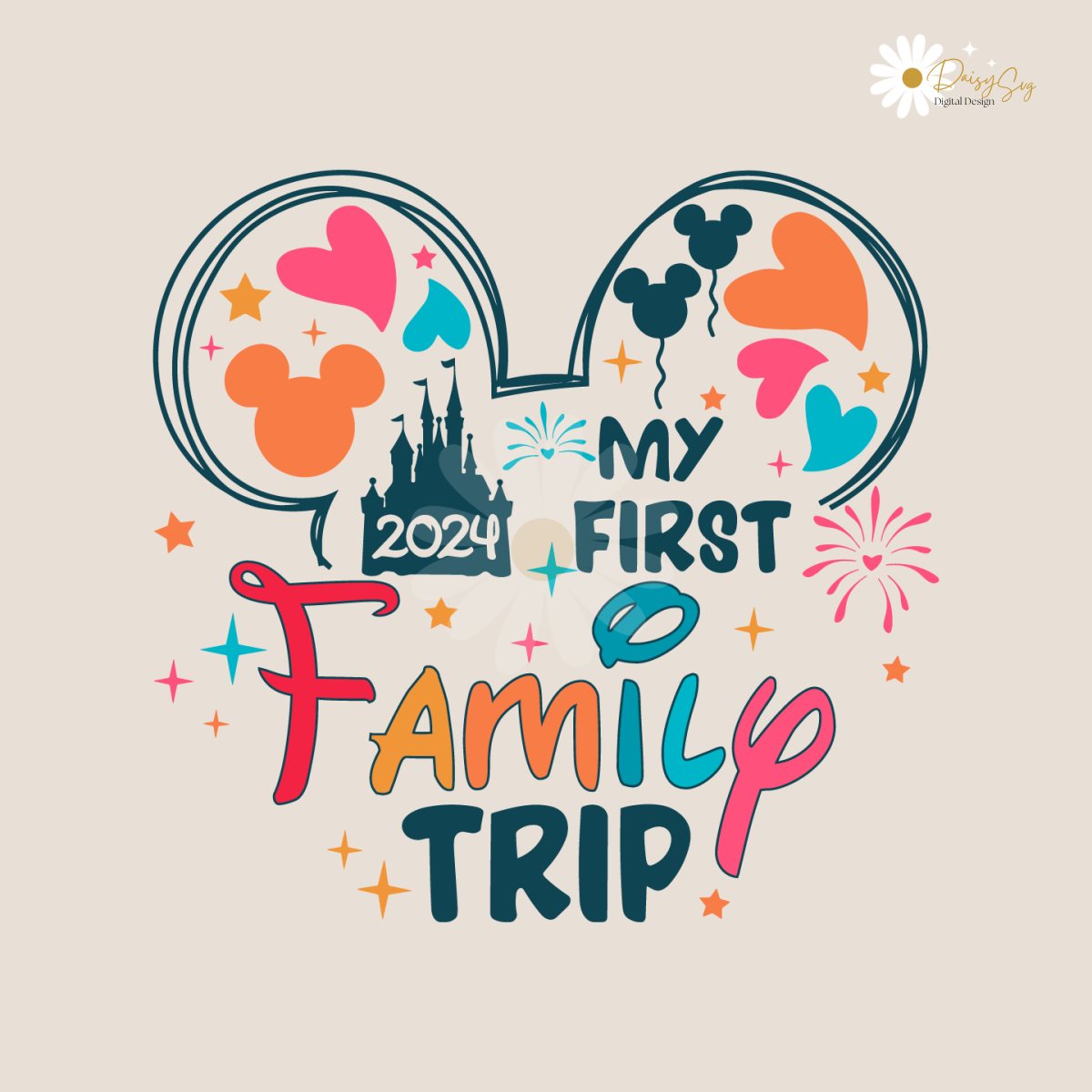 My First Family Trip 2024 Disney Castle SVG | Inspire Uplift