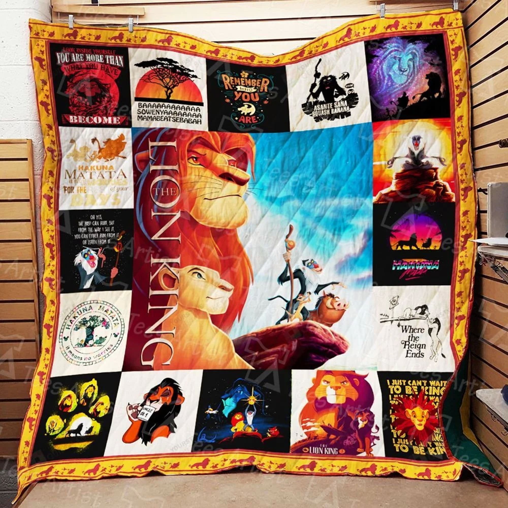 Lion King Fleece Blanket Simba Mufasa Nala Timon Rafiki Pumb Inspire