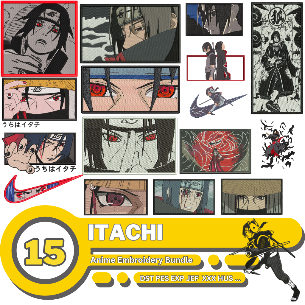 15 Anime Embroidery Designs Bundle, Anime Machine Embroidery Inspire